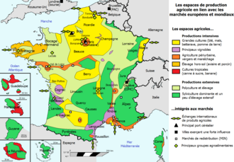 Les principaux types d'espaces de production agricole en France