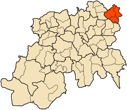 Localização do distrito dentro da província de Medea