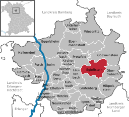 Läget för Egloffstein i Landkreis Forchheim