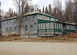 One of the old mining camp buildings