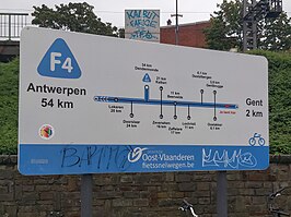 Informatiebord aan het station Gent-Dampoort