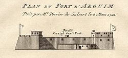 Nizozemská pevnost Arguin roku 1721