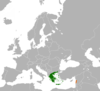 Location map for Greece and Lebanon.