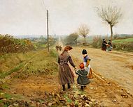 Kinderen op een landweg, 1892