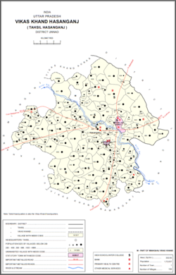 Map of Hasanganj CD block