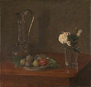 Henri Fantin-Latour, Still Life with Glass Jug, Fruit and Flowers, NG3248