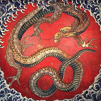 Dragon a kan Higashimachi Festival Float, Obuse, 1844