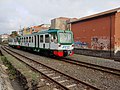 The ADe 24 and 23 in the new livery, in transit at the FCE Misterbianco station.