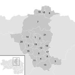 Poloha obce Bruck an der Mur (okres) v okrese Bruck an der Mur (klikacia mapa)