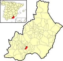 Situación de Alhama de Almería en la provincia de Almería