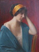 Jeune femme à la robe bleue, Altkirch, musée sundgauvien[1].