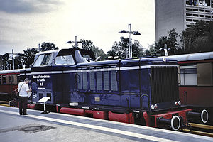 MaK 850 D als Lok 5 der Hafen und Verkehrsbetriebe der Stadt Kiel im Bahnhof Berlin-Olympiastadion