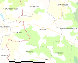 Mapa obce Caudeval