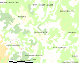 Mapa obce Sainte-Nathalène