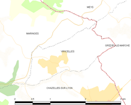 Mapa obce Viricelles