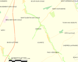 Mapa obce Cernon