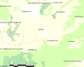 Mapa obce Mirbel