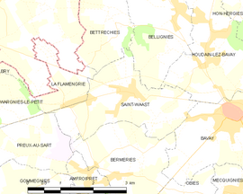 Mapa obce Saint-Waast