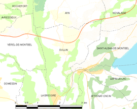Mapa obce Dullin