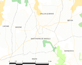 Mapa obce Saint-Pierre-de-Vassols