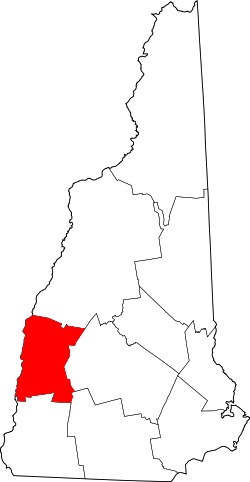 Karte von Sullivan County innerhalb von New Hampshire