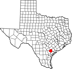 Goliad County na mapě Texasu