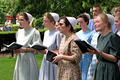 A Conservative Mennonite choir, with women choristers wearing kapps