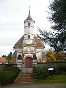 Vue du clocher avec date.