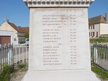 A typical village war memorial to soldiers killed in World War I Pagny le Chateau monument morts 002b.jpg