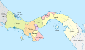 Provincias existentes en el istmo de Panamá entre 1858-1860.