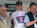 Rui Da Costa sur le podium des Quatre Jours de Dunkerque aux côtés de Michel Delebarre et Christian Hutin