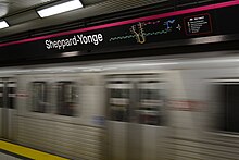 Sheppard-Yonge station bears the name of the nearby intersection of Sheppard Avenue and Yonge Street. This station was formerly known as Sheppard station but was renamed in 2002 when Line 4 Sheppard opened. SheppardYonge.jpg