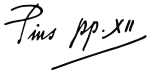 Signature of Pope Pius XII.svg