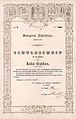 Schuldschein über 10 Gulden des Stuttgarter Liederkranzes vom 26. November 1872