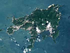 Vue satellite de l'île