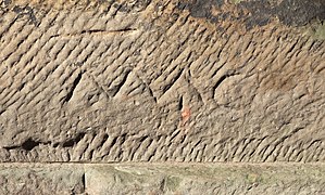 Roman mason's mark at the Porta Nigra in Trier, Germany