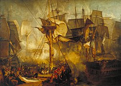 A trafalgari csata William Turner festményén.