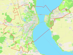 Mapa konturowa Uljanowska, w centrum znajduje się punkt z opisem „UAZ”