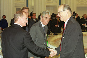В. Путин и Л. Вильдхабер (справа), 2001 год