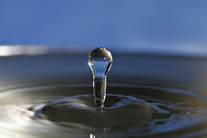 Impact from a water drop causes an upward &quo...