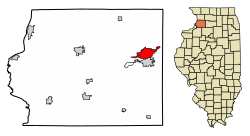 Location of Sterling in Whiteside County, Illinois.