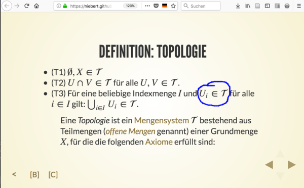 Reveal-Präsentation erstellt mit Wiki2Reveal mit handschriftlichen Kommentaren im Browser