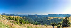 Панорама з г. Ледескул (Редескул) на долину струмка Прелучний