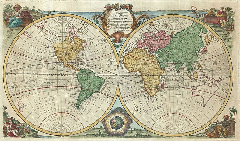 Datei:1744 Bowen Map of the World in Hemispheres - Geographicus - World-bowen-1744.jpg