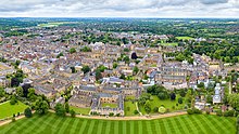 The University of Oxford in Oxford, England, is the oldest university in the English-speaking world 1 oxford aerial panorama 2016 (cropped).jpg