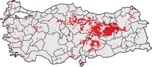 Райони, в които алевитите–мюсюлмани са мнозинство от населението.