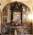 Fresco of Beatification of Bernardette di Lourdes (1930s), 1st chapel on left, damaged during 1966 flood