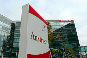 Headquarters of Austrian Airlines on the groun...