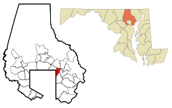 Baltimore County Maryland Incorporated and Unincorporated areas Overlea Highlighted.svg