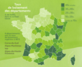 Taux de boisement des départements métropolitains en 2022